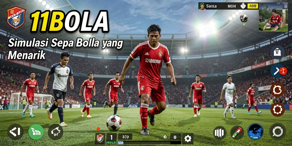 Tampilan gameplay <strong>11BOLA</strong> yang menegangkan saat pertandingan berlangsung.