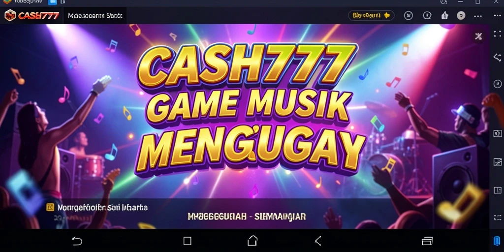 Screenshot utama CASH777 menampilkan pemain menikmati gameplay musik yang seru.