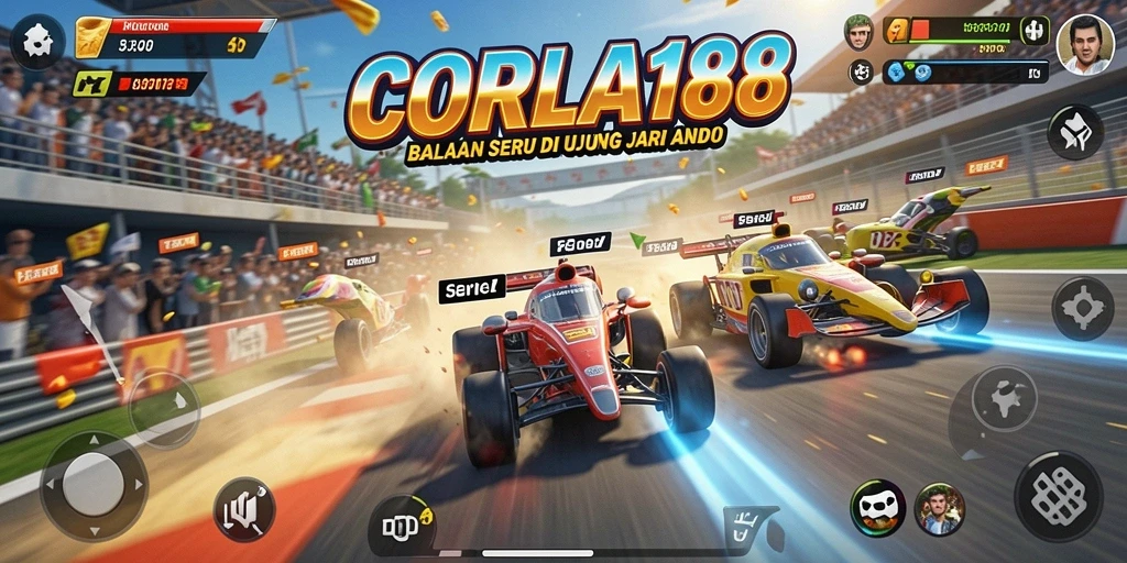 Tampilan gameplay balapan yang mendebarkan dan penuh aksi.