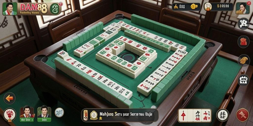 Tampilan menarik dari gameplay Mahjong di DAM88.