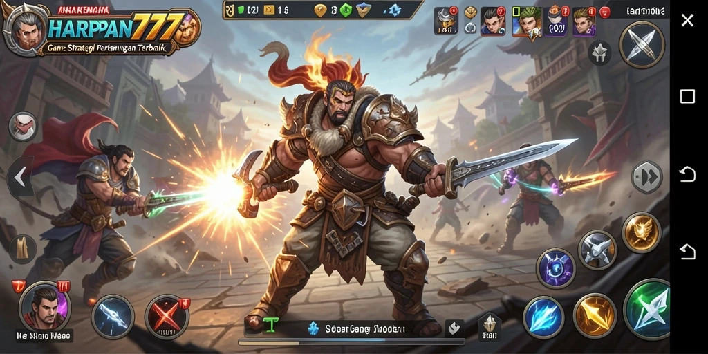 Tampilan gameplay mendebarkan dalam HARAPAN777 dengan strategi pertarungan.