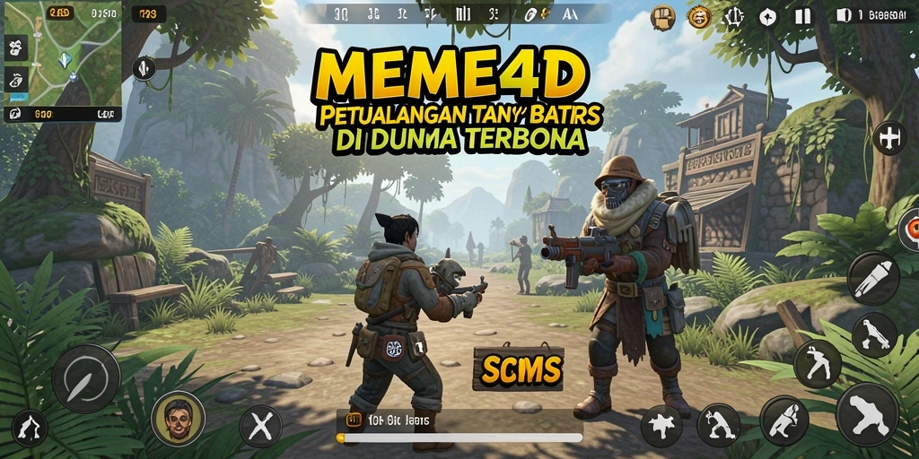 Screenshot menunjukkan aksi seru dalam dunia terbuka MEME4D.