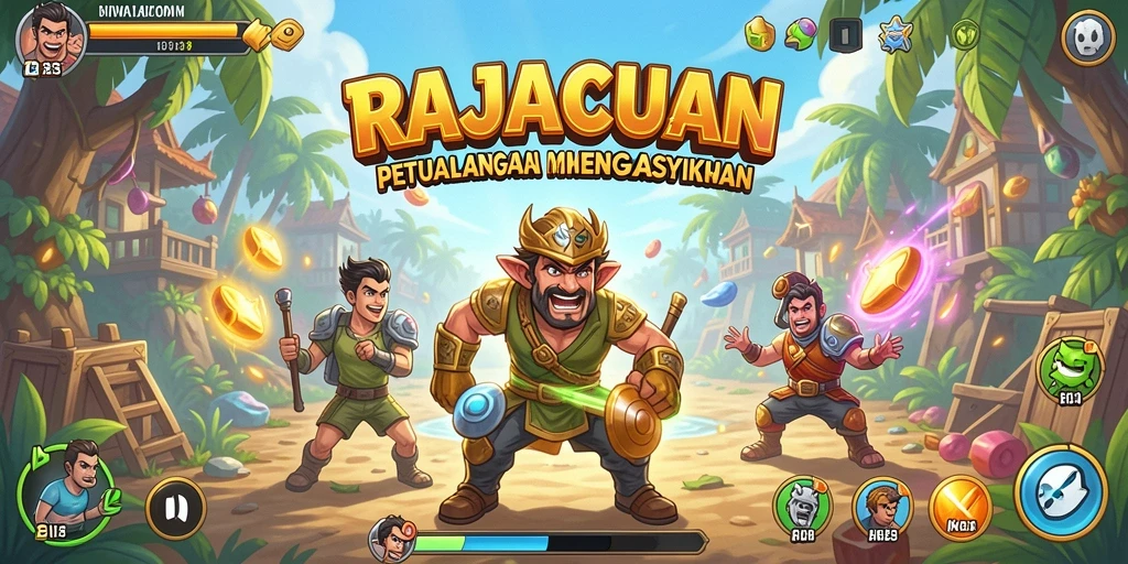 Tampilan gameplay seru dan penuh tantangan di RAJACUAN.