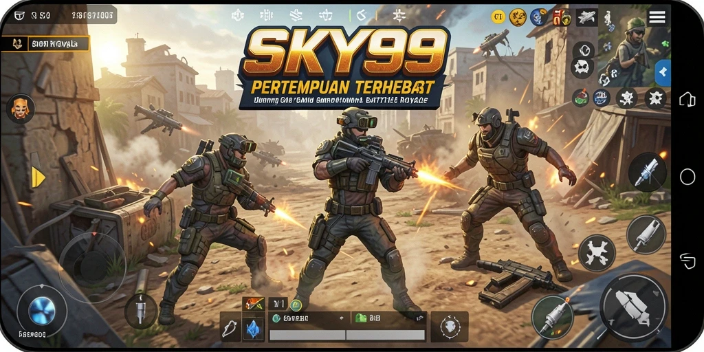 Gameplay mendebarkan dalam SKY99 dengan pertempuran seru antar pemain.