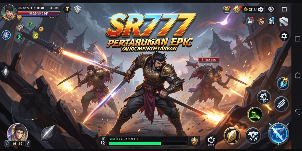 Tampilan gameplay SR777 dengan pertarungan yang intens dan visual yang menarik.