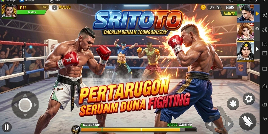 Screenshot gameplay SRITOTO yang menampilkan pertarungan seru dan dinamis.