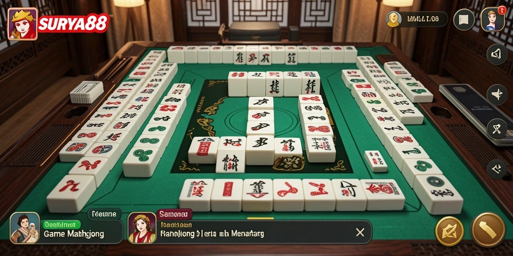 Tangkapan layar menampilkan permainan Mahjong yang menarik di SURYA88.