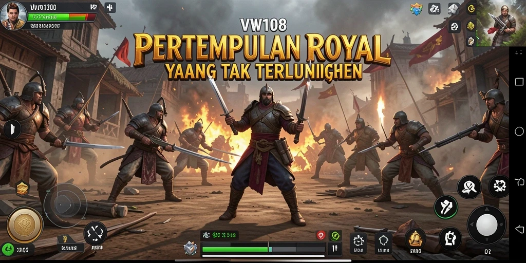 Tangkapan layar utama VW108 menampilkan aksi pertempuran Battle Royale yang mendebarkan.